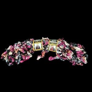 Bernat Boa Yarn BLACK BURGUNDY #46105 Pink White Black Lot of 2 New + Extras